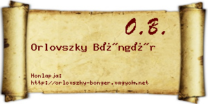 Orlovszky Böngér névjegykártya